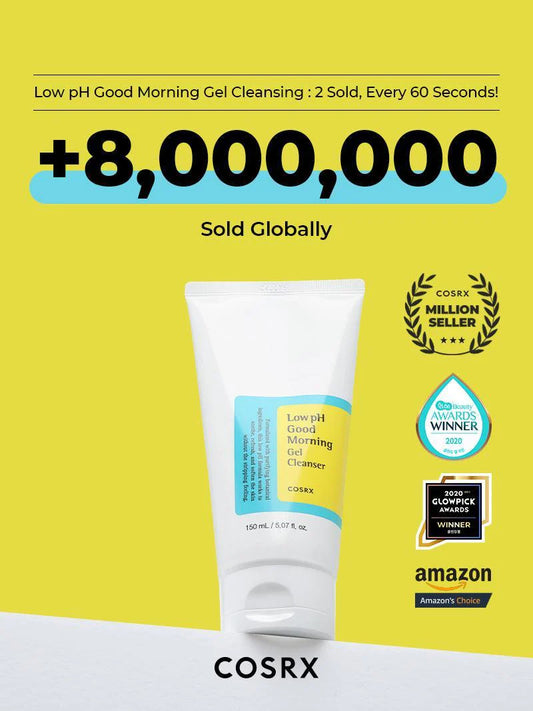 Cosrx low pH good morning gel cleansing tube with 8 million global sales achieved and awards from hwahae & glowpick in 2020