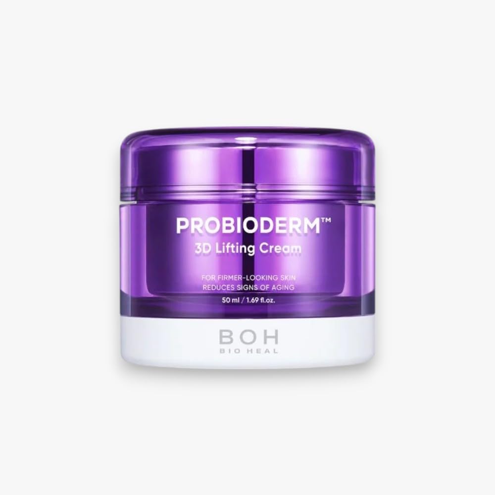 Purple jar of BIOHEAL BOH Probioderm 3D Lifting Cream on a white background