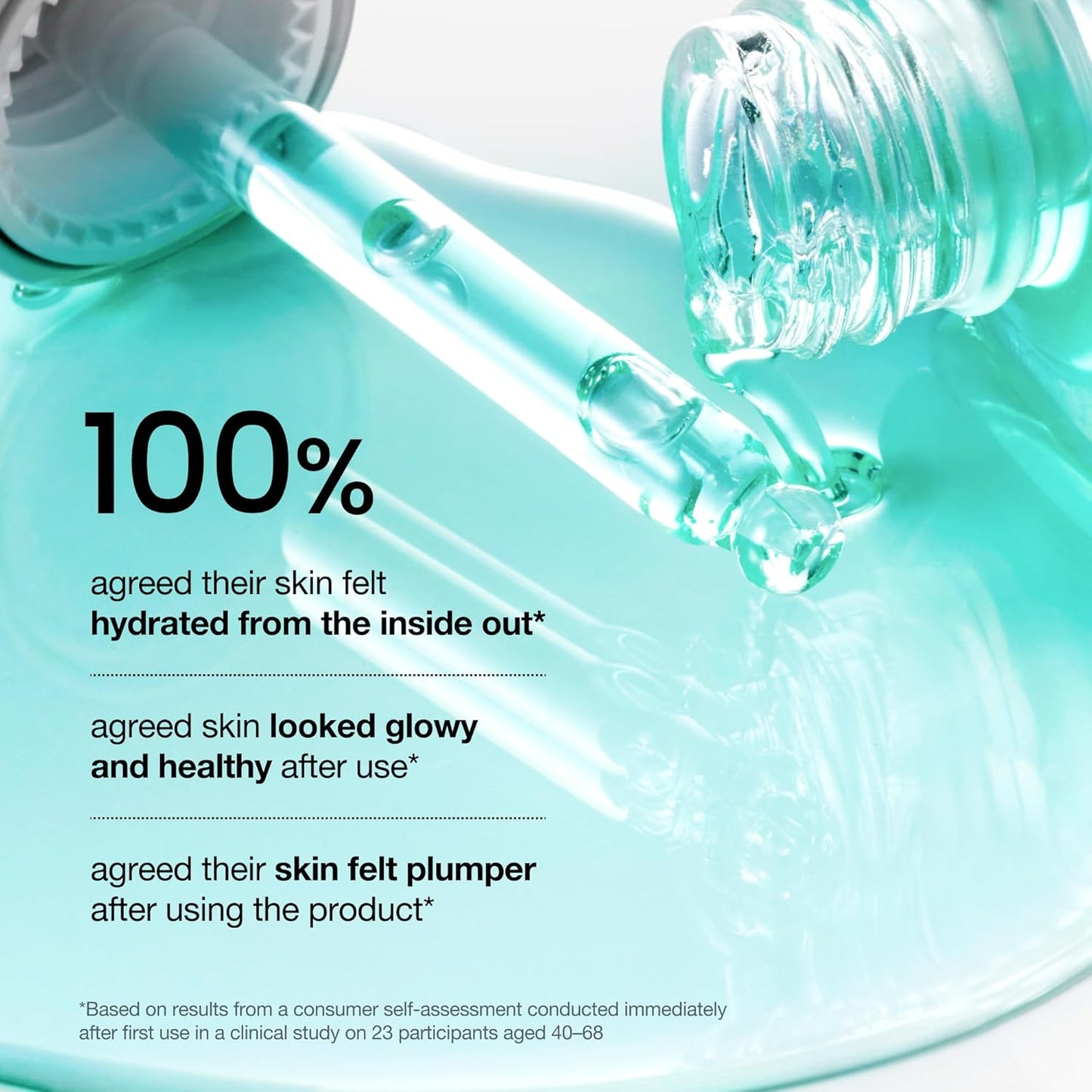 Anua PDRN + Hyaluronic Acid Capsule 100 Serum with text indicating 100% of users feedback on hydration and skin health