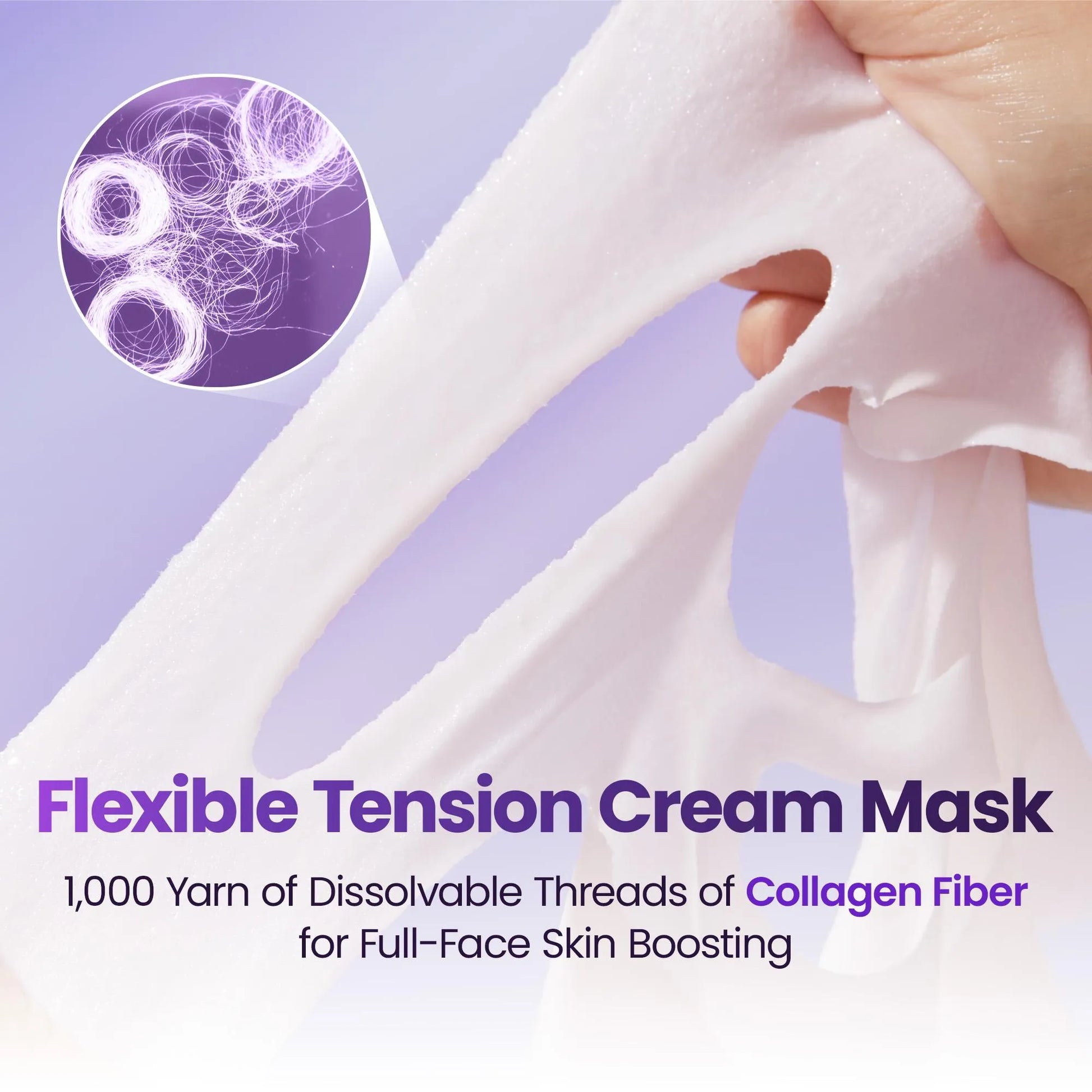 Flexible tension BIOHEAL BOH Probioderm 3D Lifting Cream Mask made from dissolvable Collagen Fiber 