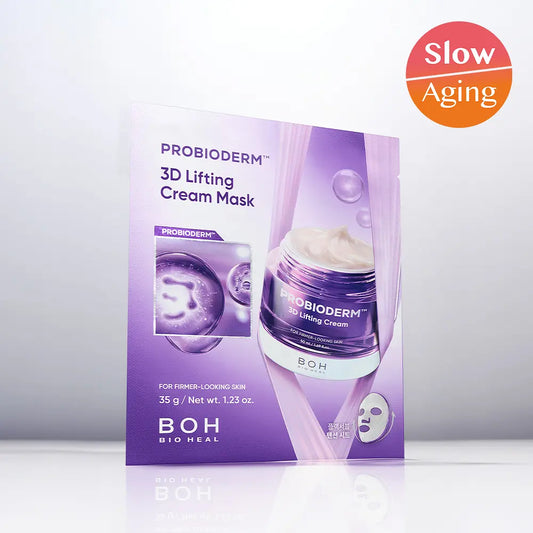 BIOHEAL BOH Probioderm 3D Lifting Cream Mask packaging with a 'Slow Aging' badge