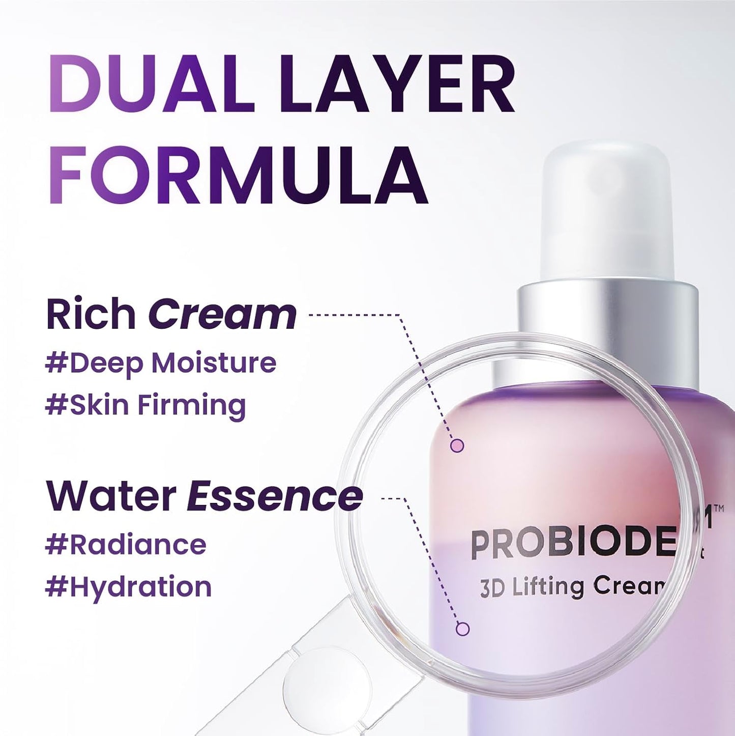 BIOHEAL BOH PROBIODERM 3D Lifting Cream Mist bottle with dual layer formula description made up of rich cream and water essence
