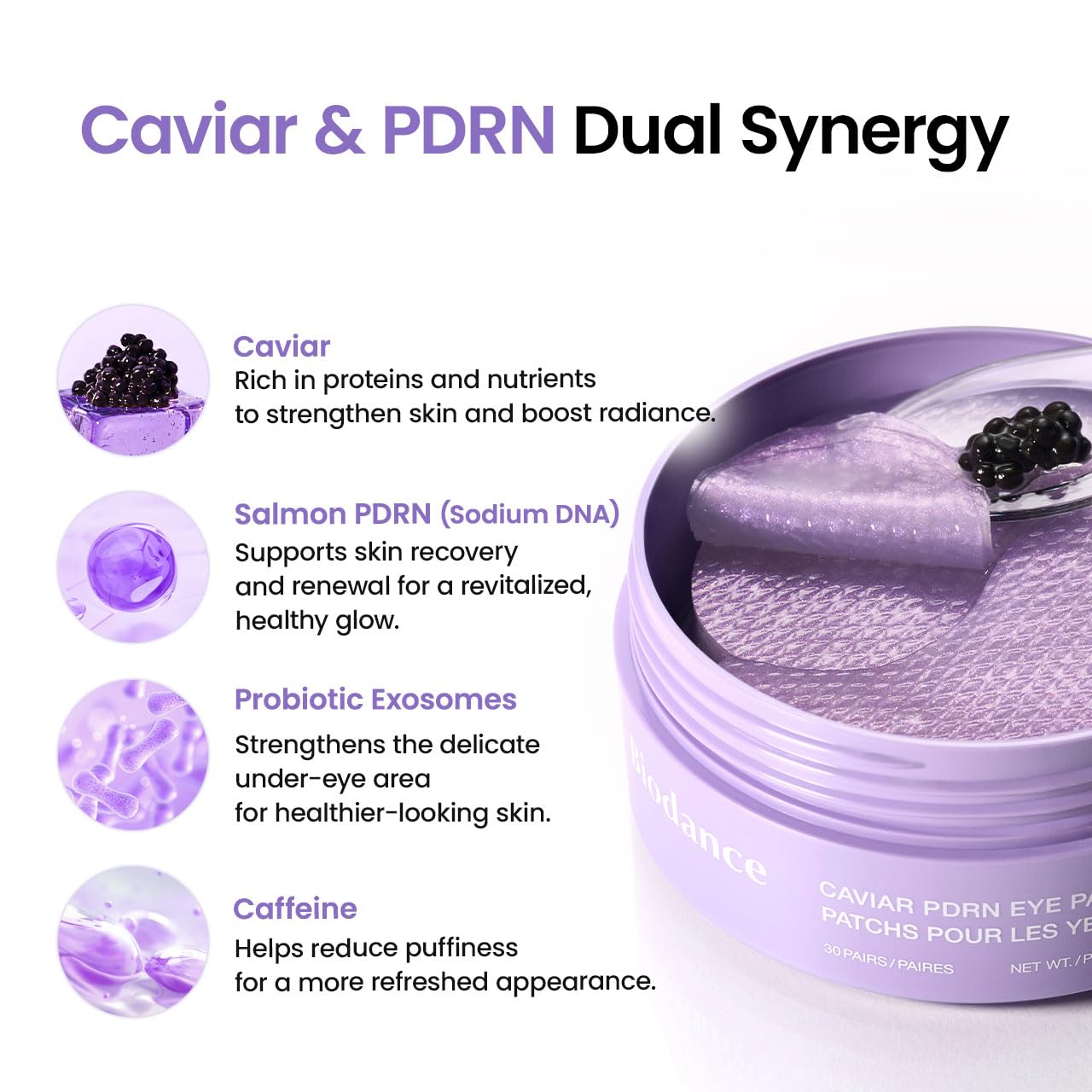 Biodance Caviar PDRN Eye Patches (30 Pairs)