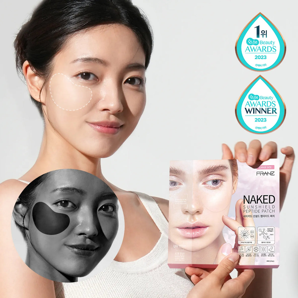 FRANZ Naked SunShield Peptide Patch L Size 5 Pairs