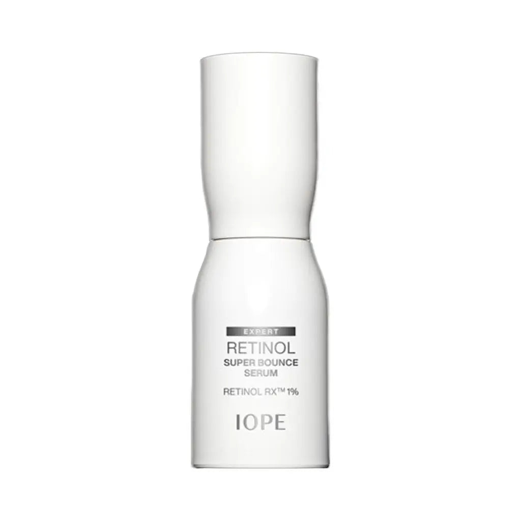 IOPE Retinol Super Bounce Serum bottle on a white background