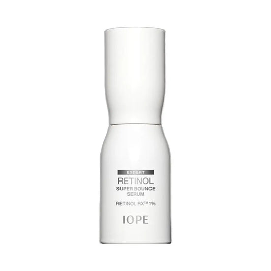 IOPE Retinol Super Bounce Serum bottle on a white background