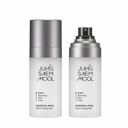 Two JJUNGSAEMMOOL Essential Mool Micro Fitting Mist bottles on a white background