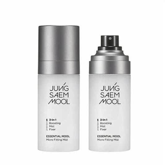Two JJUNGSAEMMOOL Essential Mool Micro Fitting Mist bottles on a white background