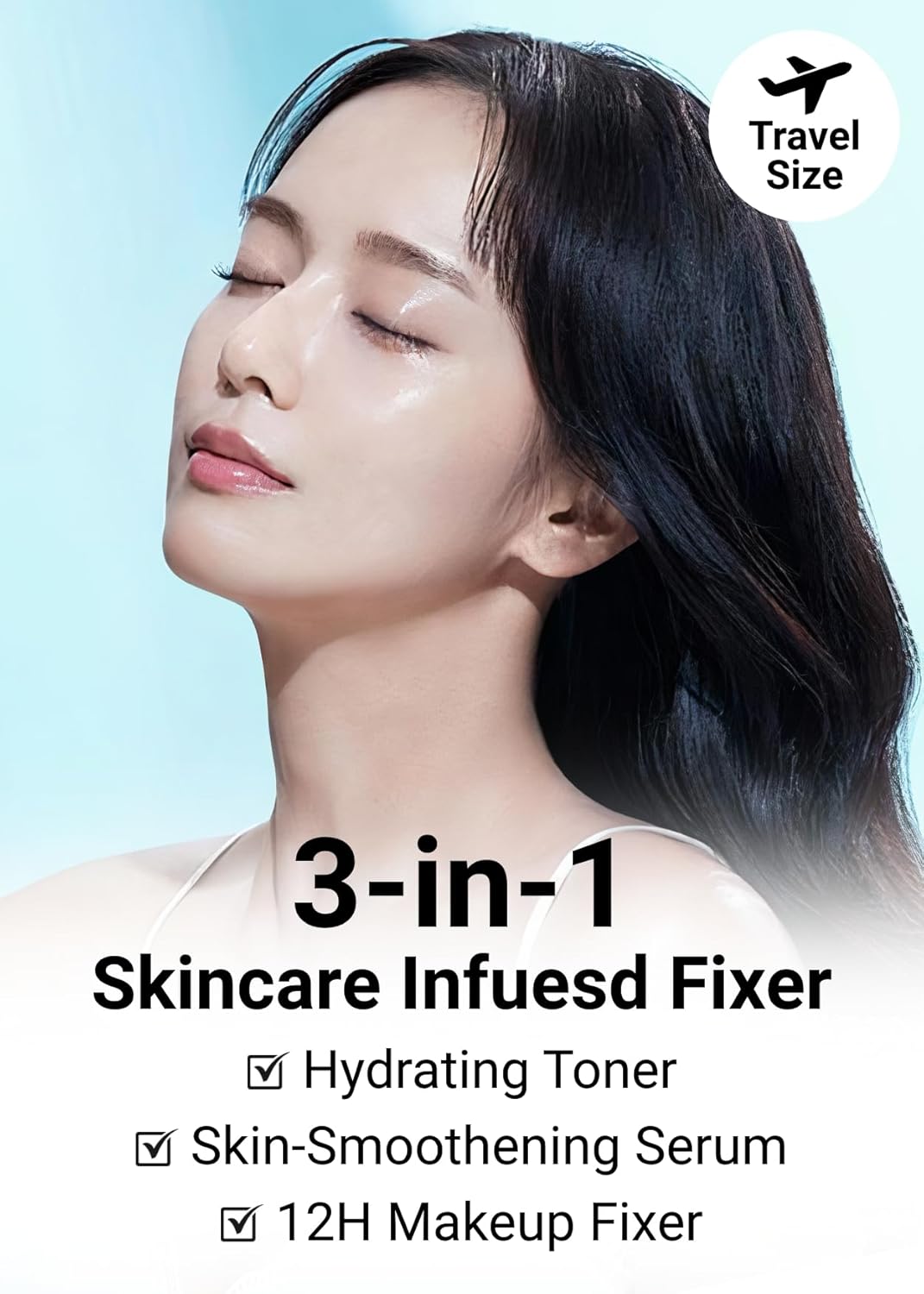 JUNGSAEMMOOL Essential Mool Micro Fitting Mist is a 3-in-1 skincare product and can be used as a hydrating toner, skin smoothing serum or 12 hour makeup fixer