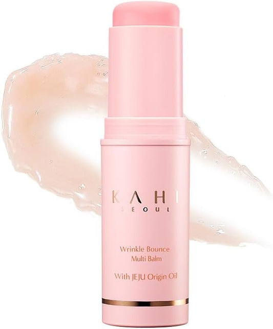 Kahi Wrinkle Bounce Multi Balm with sample of product texture in the background
