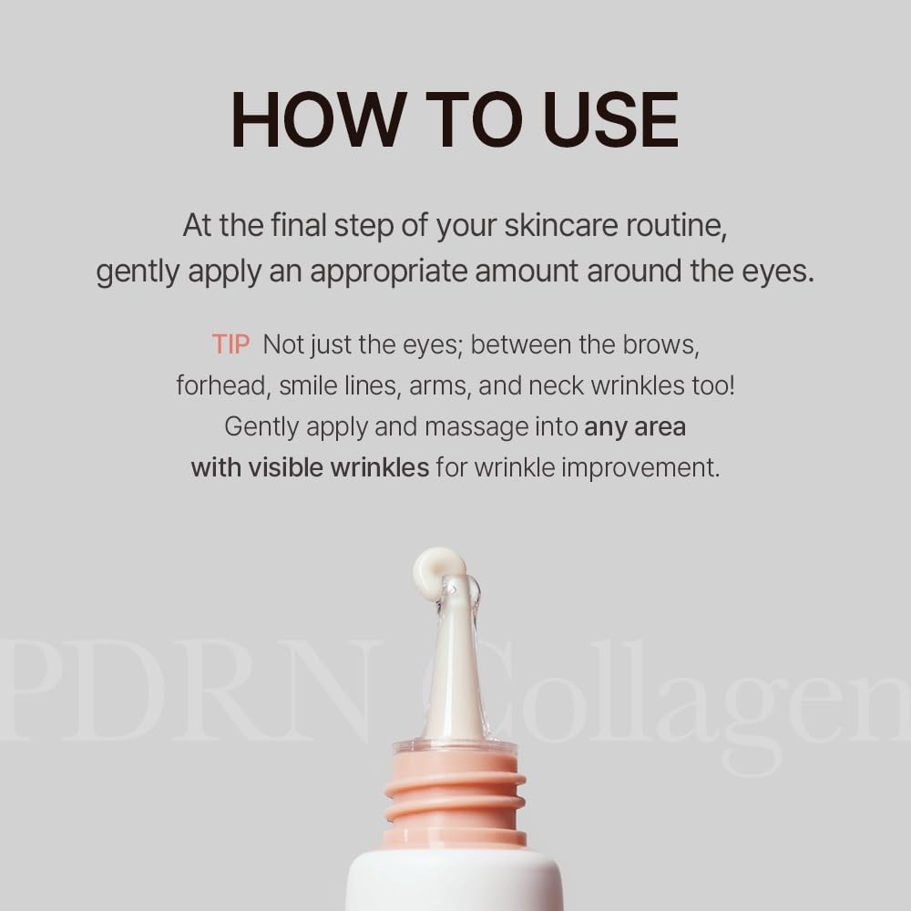 Skincare product with text on how to use it on a gray background