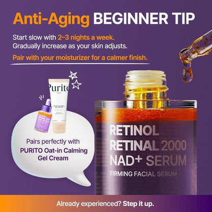 Purito Retinol Retinal 2000 NAD+ Serum 30ml