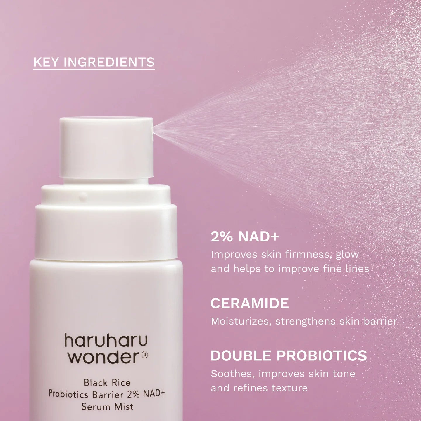 Haruharu Wonder Black Rice Probiotics Barrier 2% NAD+ Serum Mist 80ml