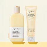 Two bottles of 'ongredients' Skin Barrier Calming Lotion on a light yellow background